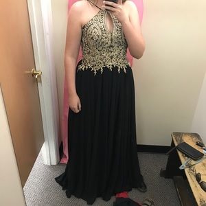 Black and Gold Prom Dress